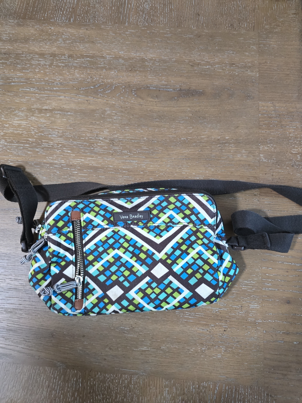 Vera Bradley Blue, Green & Black Geometric Crossbody Bag